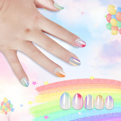 Kawyehu front packaging showing 24-piece kids press-on nails benefit quick-ready