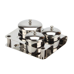 KCGANI front view of three stainless steel cups showing organized storage benefit