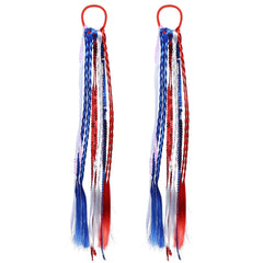KCHIES front view of two flag hair ties showing patriotic design and bright colors