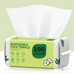 KeeiZoes front packaging showing 100 biodegradable face towels and count benefit