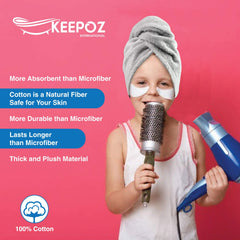 KEEPOZ folded turban in gym bag suggesting travel-ready convenience and durability