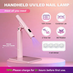 KeepTwenty angled with magnetic stand demonstrating hands-free stability benefit