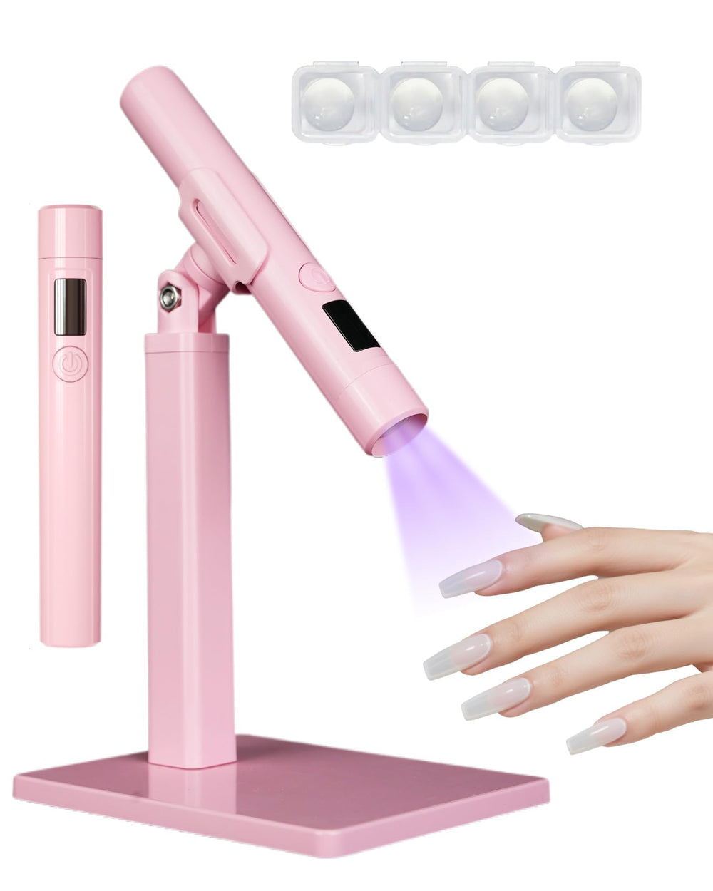 KeepTwenty front view of mini UV lamp showing compact profile and portability benefit