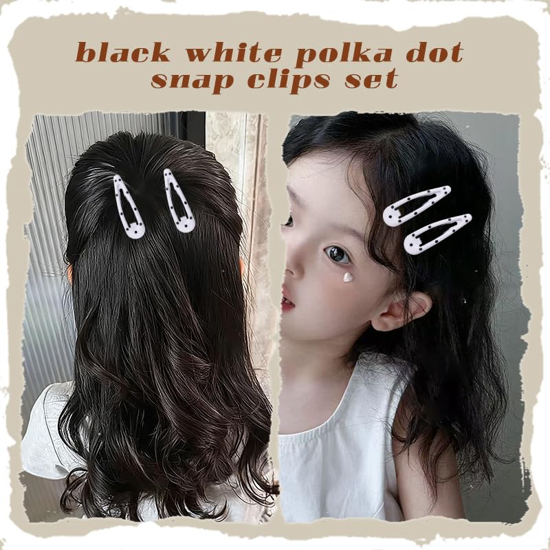 Kefley assortment of black and white polka dot clips displaying pattern variety benefit