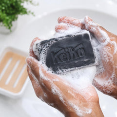 Keika soap placed in bathroom lifestyle scene showing daily routine appeal