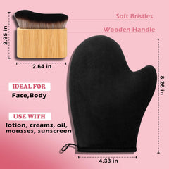 KELILO mitt applying self-tanner on leg for even coverage