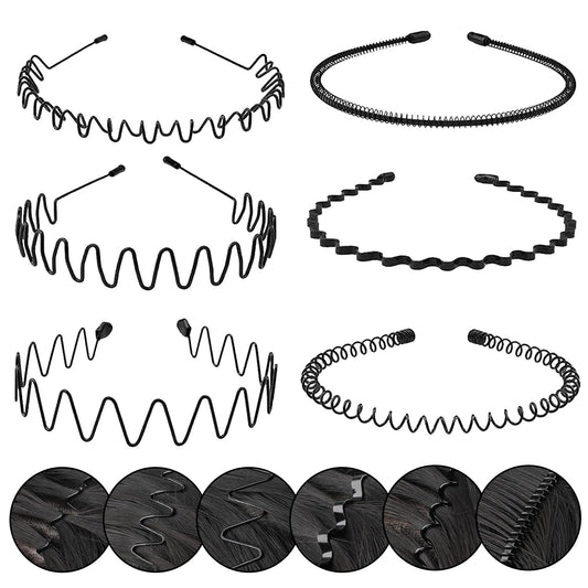 KELUBATU front view of six-pack metal headbands showing value