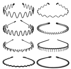 KELUBATU front view of black wavy headband showing sleek design and easy wear
