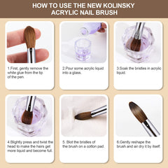 KEMEISI brush on salon table set with acrylic supplies for professional use
