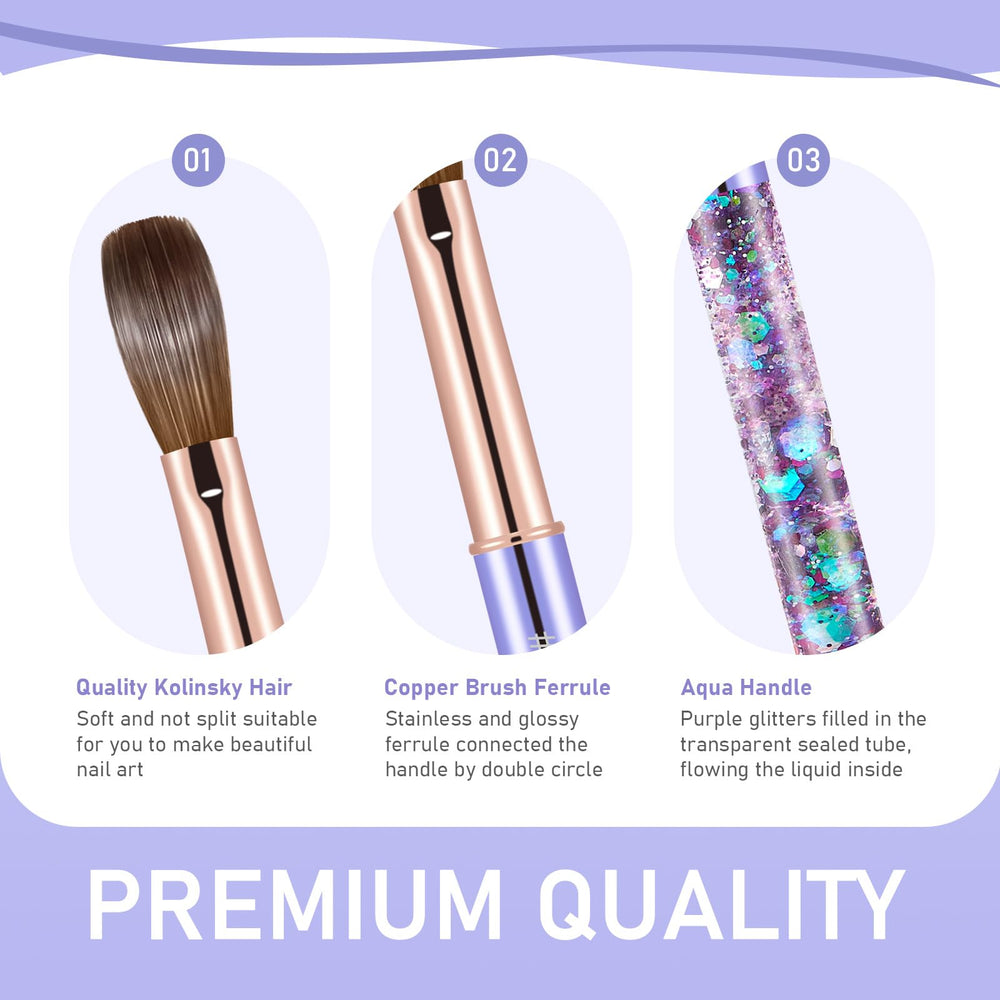 KEMEISI close-up of oval Kolinsky bristles highlighting smooth powder absorption benefit
