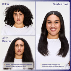 Kenra fine mist on hair demonstrating smoother texture and detangling