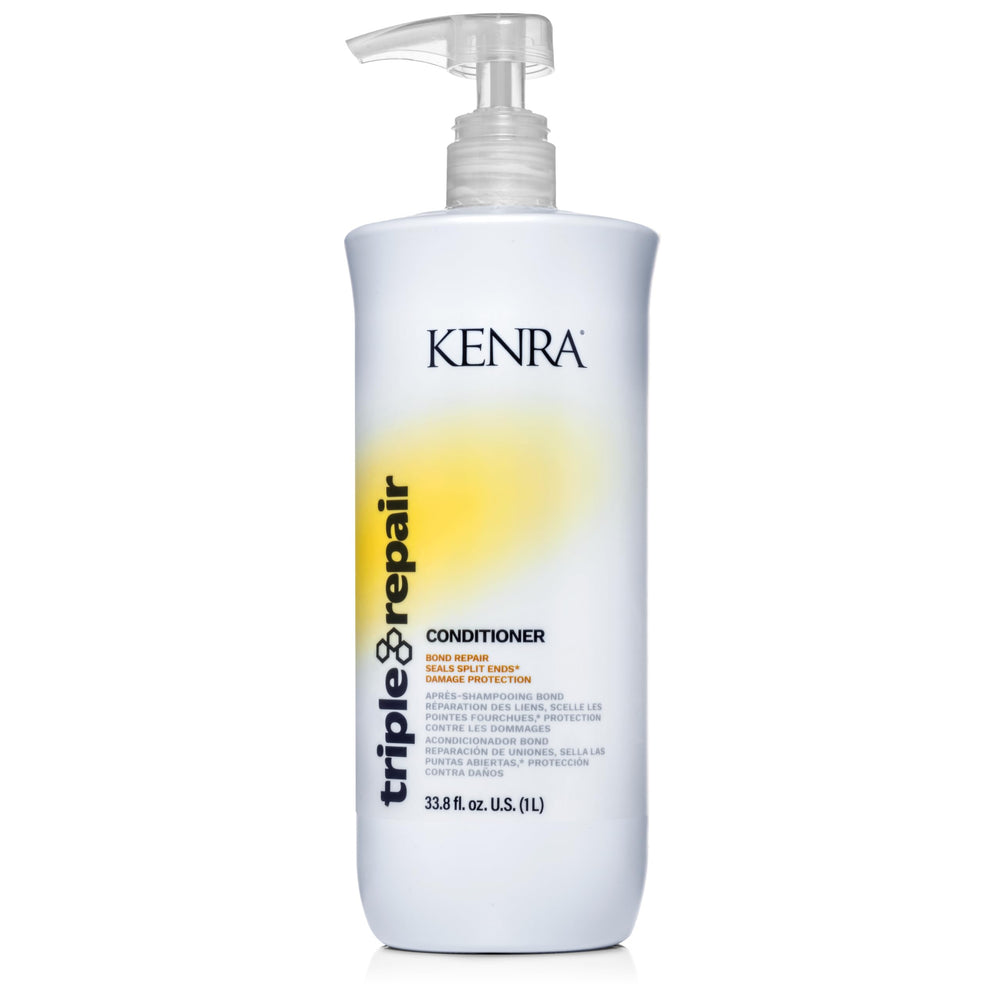 Kenra triple repair front bottle shows packaging and easy identification benefit