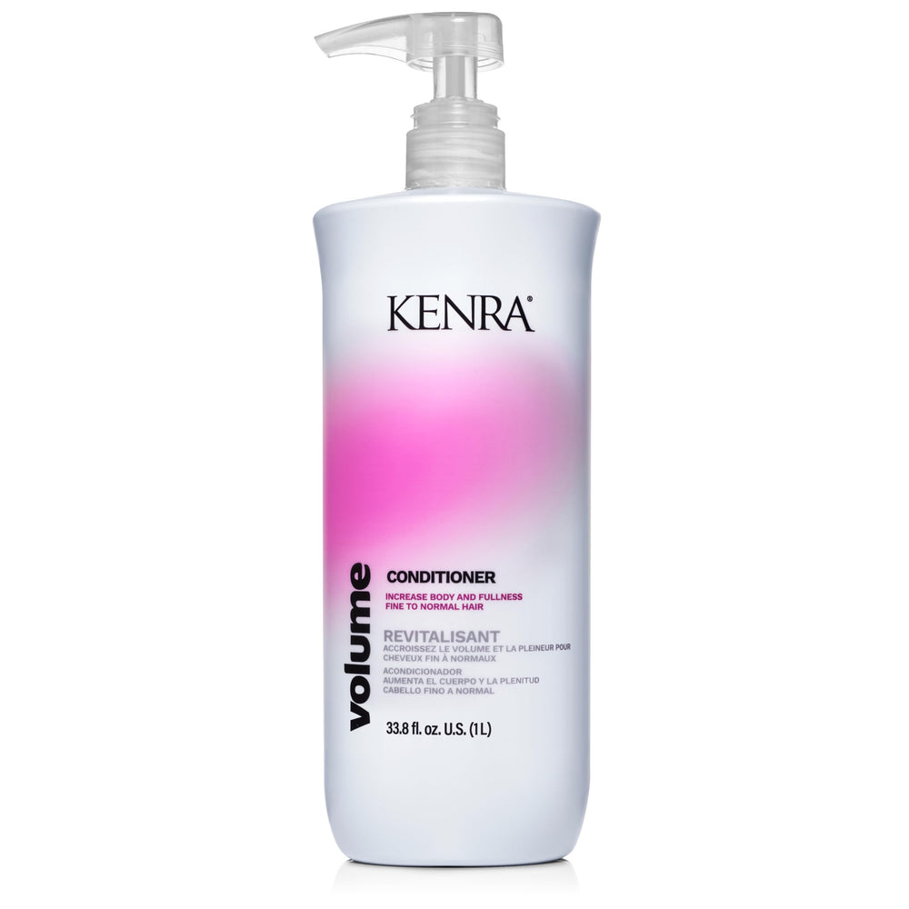 Kenra Volume conditioner front bottle shows full-size packaging and benefits
