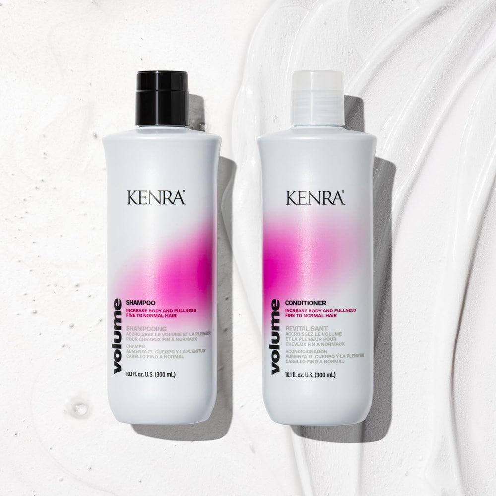 Kenra shampoo texture on fingers demonstrating lightweight lather and lift