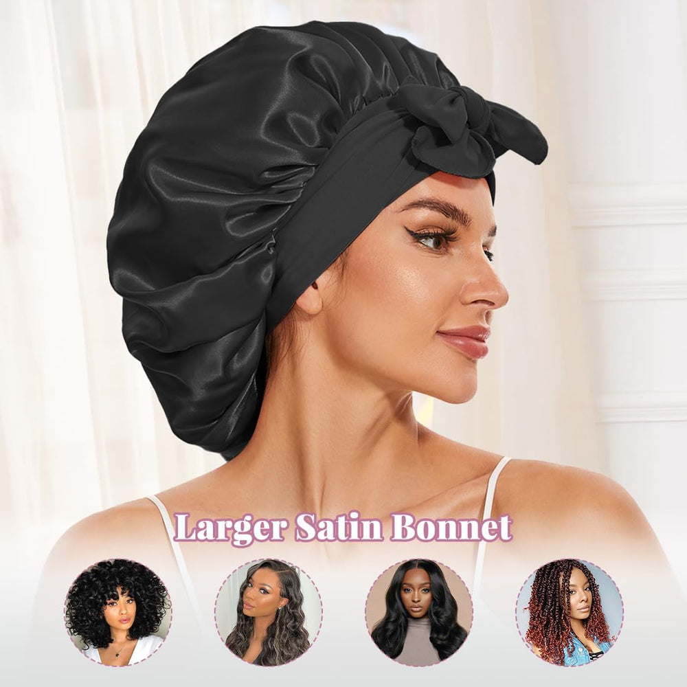 KEPUWAY bonnet beside ruler showing oversized fit for long hair