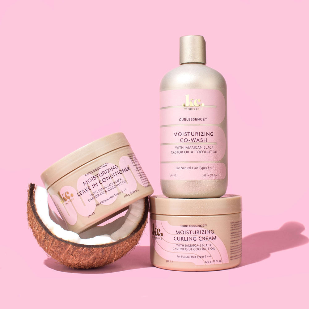 KeraCare ingredient label close-up showing silicone and paraben free formulation benefit