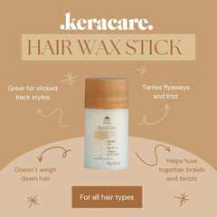KeraCare styling in use on ponytail demonstrating strong hold and neat edges