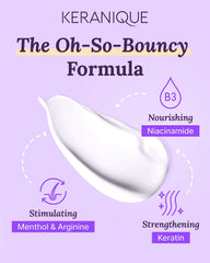 Keranique creamy conditioner texture close-up for lightweight conditioning