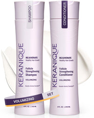 Keranique front packaging showing volumizing set and benefits
