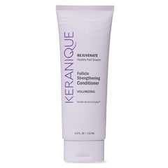 Keranique front packaging showing volumizing conditioner for fuller hair