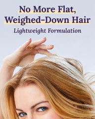 Woman using Keranique set washing hair showing improved manageability