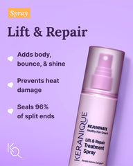 Keranique root booster serum dropper over scalp for targeted lift