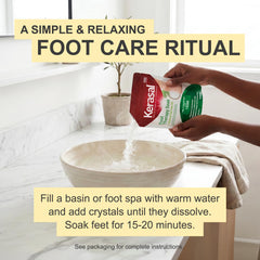 Kerasal soak in an electric foot spa demonstrating convenience and relaxing home treatment