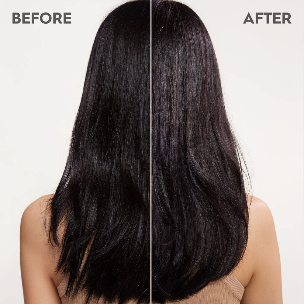 Kerasilk-treated hair after shower showing reduced frizz