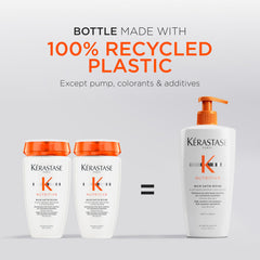KÉRASTASE before and after hair visual showing improved shine and softness