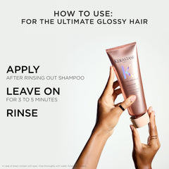 KÉRASTASE visible before-and-after shine improvement on hair strands