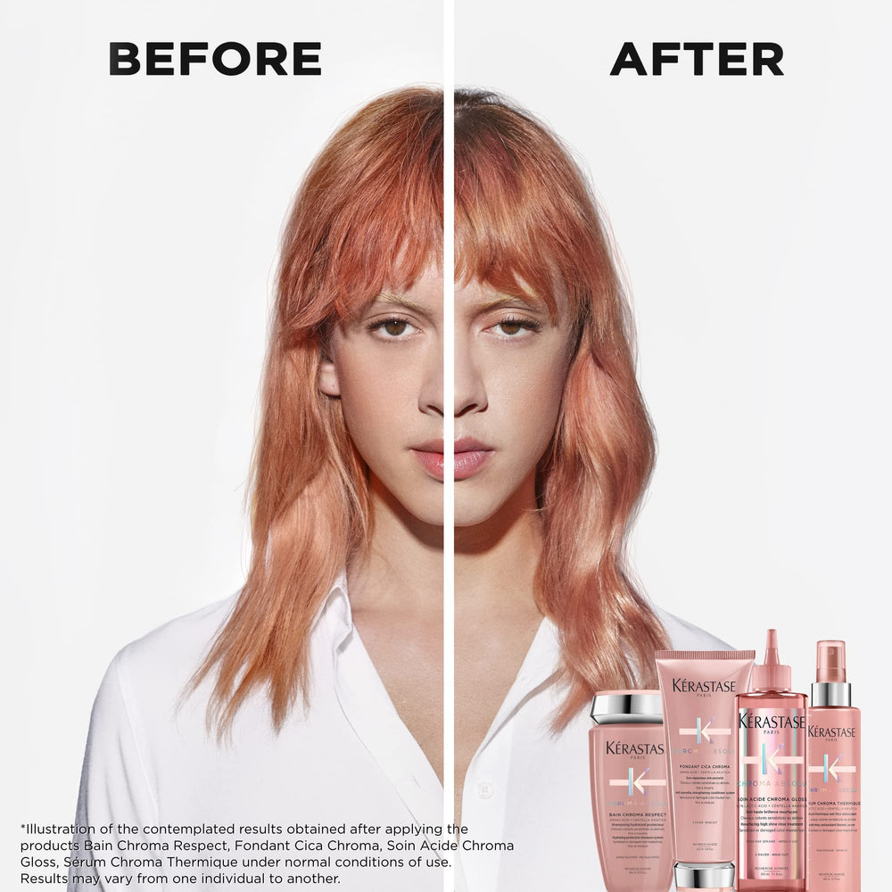KÉRASTASE lifestyle shot on bathroom counter conveying premium routine and visible results