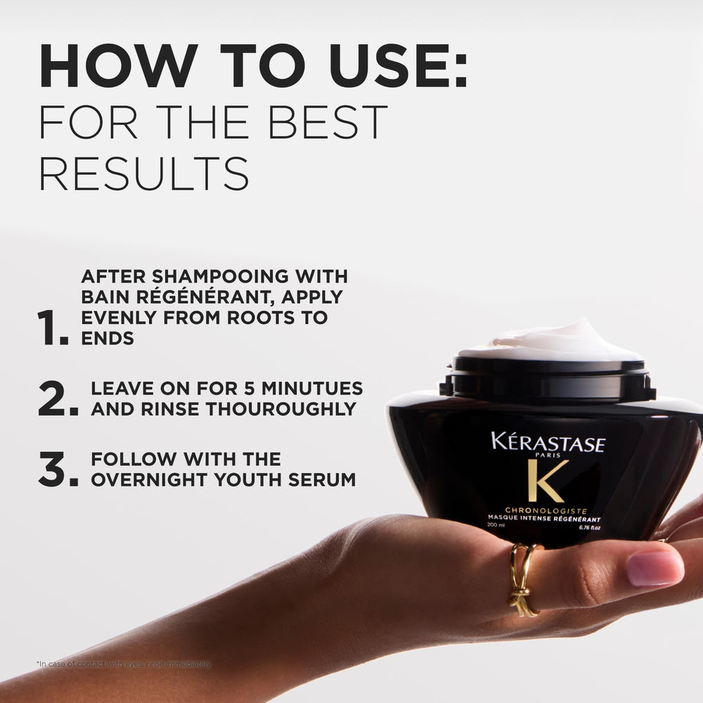 KÉRASTASE before and after hair shot showing smoother, shinier hair results