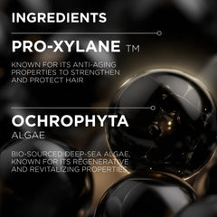 KÉRASTASE before and after hair comparison showing increased shine and reduced frizz
