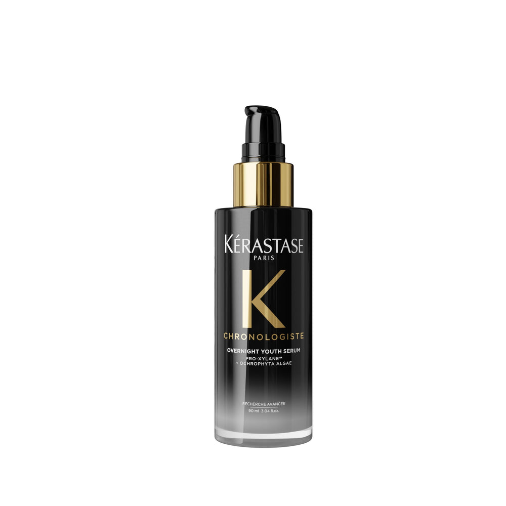 KÉRASTASE front bottle shot showing sleek packaging and nighttime care benefit
