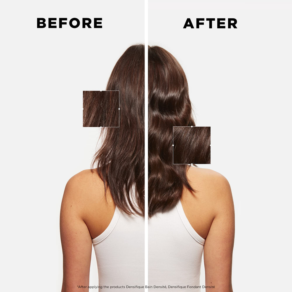 KÉRASTASE lifestyle shot on styled hair showing fuller-looking results