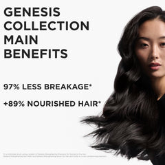 KÉRASTASE Genesis ingredient label close-up showing ginger and caffeine transparency benefit