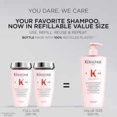 Kérastase shampoo lather texture demonstrating gentle cleanse