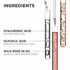KÉRASTASE hair close-up showing reduced frizz and boosted shine