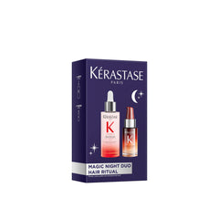 KÉRASTASE Magic Night set front view showing both bottles for strengthening and nourishment