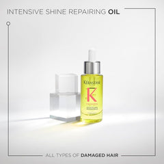 KÉRASTASE close-up dispensing oil highlighting precise application and control