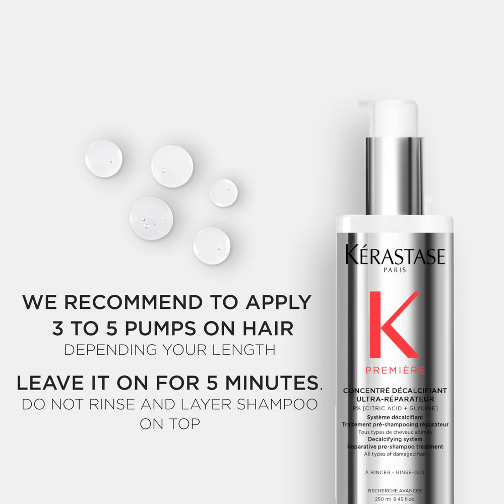 KÉRASTASE bottle beside a ruler to indicate product size and portability
