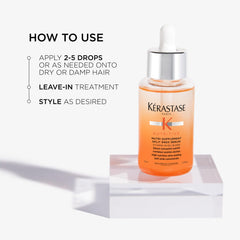 KÉRASTASE packaging label detail highlighting product name and directions