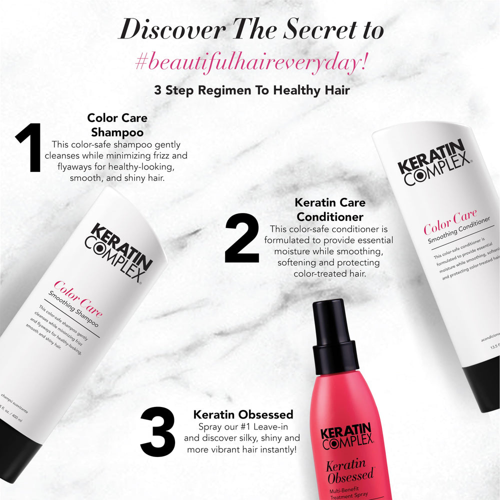 Keratin Complex Color Care Shampoo pump close-up for gentle color-safe cleansing