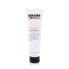Keratin Complex front tube showing product branding and portable size for easy styling