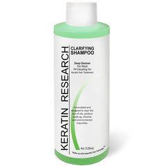 KERATIN RESEARCH front packaging showing professional clarifying shampoo benefits