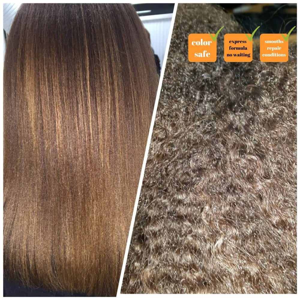 Kerazon Professional Brazilian keratin treatment bottle label for smoothing benefit