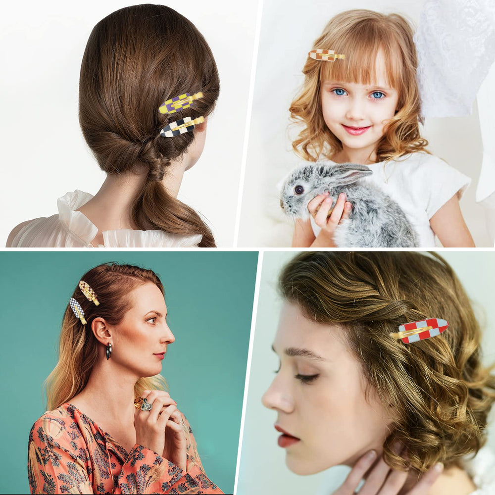 KesaPlan clip in use holding back bangs during makeup, demonstrating hands-free convenience