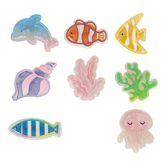 Kesvila front packaging showing eight ocean-themed hair clips and benefits of variety