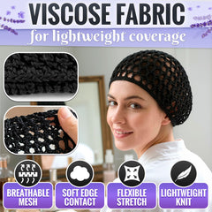 KETAR net stretched over a bun demonstrating secure hold and comfortable stretch
