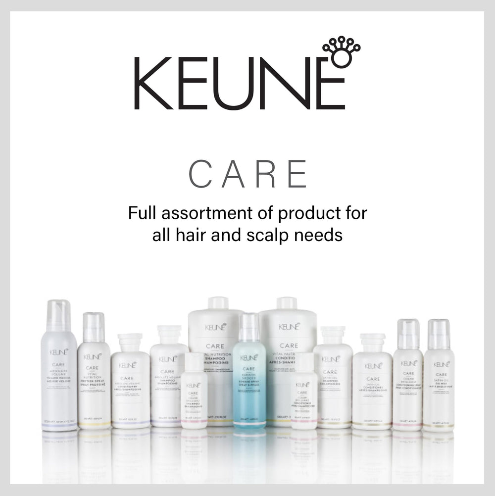 KEUNE label and ingredients close-up highlighting Nutri-Injection technology benefits